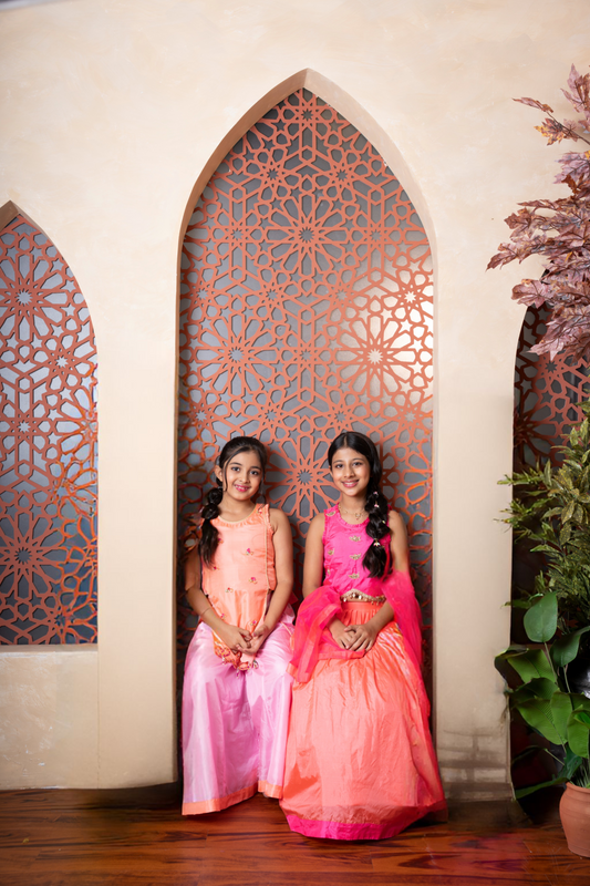 Vibrant Festive Wear Sets - Pink and Orange