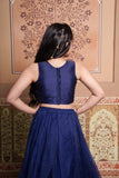 Heavy Handwork Embroidered Crop Top with Pure Organza Silk Lehenga