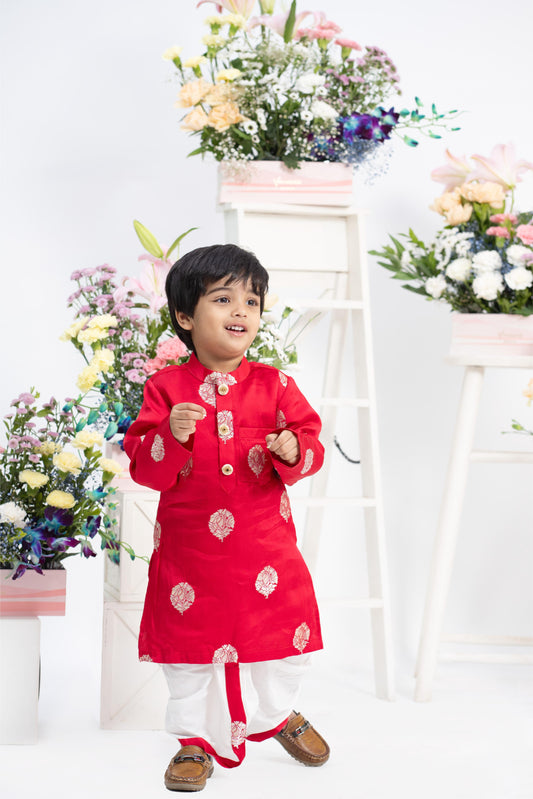 Royal red festive kurta set