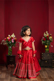 designer red girls lehenga outfit for wedding and festive wear