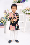 Floral kurta pyjama set for boys by Kirti Agarwal