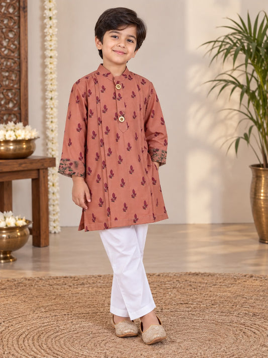 Floral Dusty rose kurta set