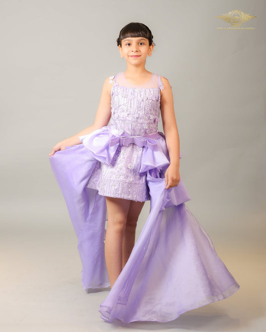 Graceful Lavender Tail Frock – A Fairy - Tale Look with a Contemporary Twist for Your Little Star. - Kirti Agarwal