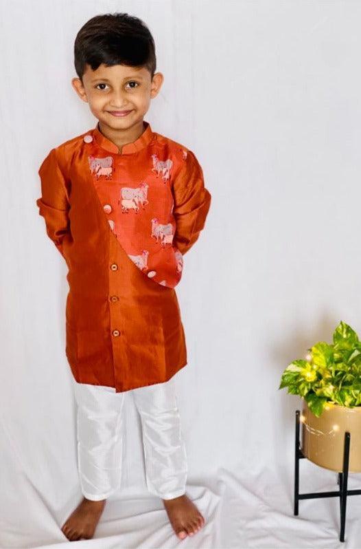 Cow Print slant cut Kurta with Pajama - Kirti Agarwal
