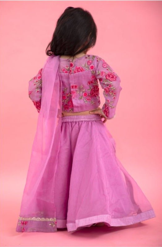 Full Sleeve Thread embroidered top with Different Pattern Lahenga - Kirti Agarwal