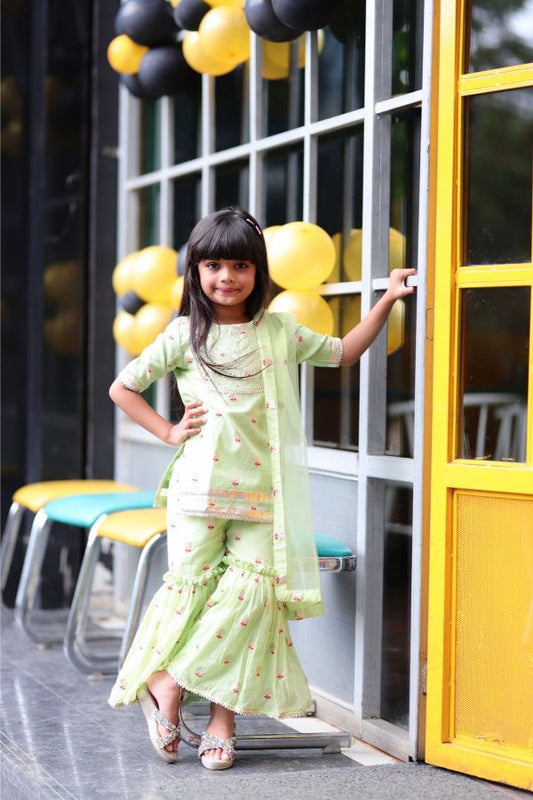 Gota Work Kurta with Sharara and Dupatta - Kirti Agarwal