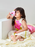Hot Pink Floral Embroidered Top And Palazzo With Potli Bag - Kirti Agarwal
