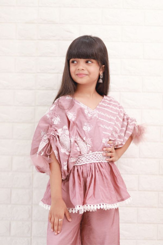Kaftan Styled brown Top with Palazzo Pants - Kirti Agarwal