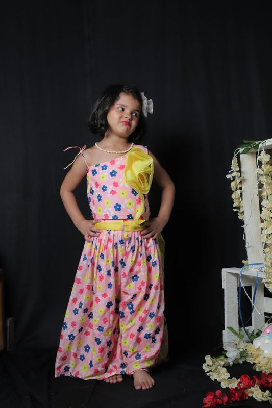 One Off Shoulder Crop top with Palazzo - Kirti Agarwal