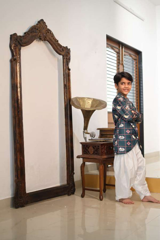 Patola Printed Bottle Green Kurta And Patiala - Kirti Agarwal