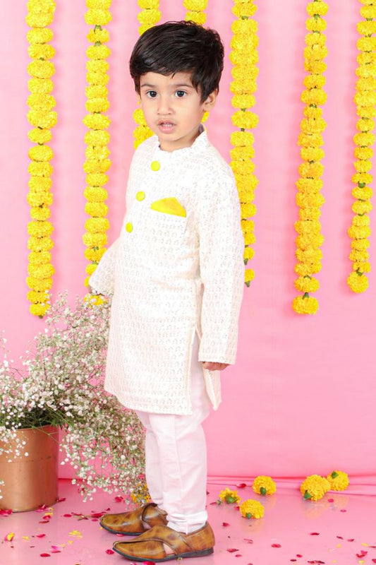 Sequins Embroidered Off White Kurta And Patiala - Kirti Agarwal