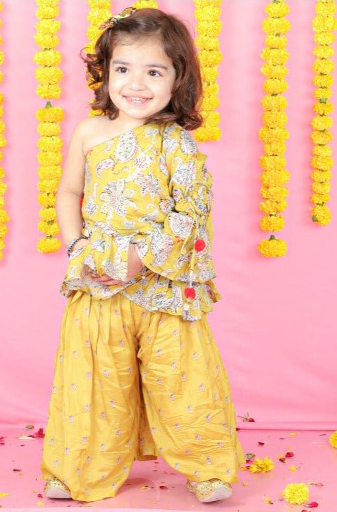 Stylish Peplum one off Shoulder with Palazzo - Kirti Agarwal