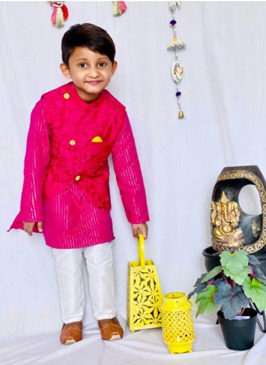 Three Piece Embroidered Jacket Set - Kirti Agarwal