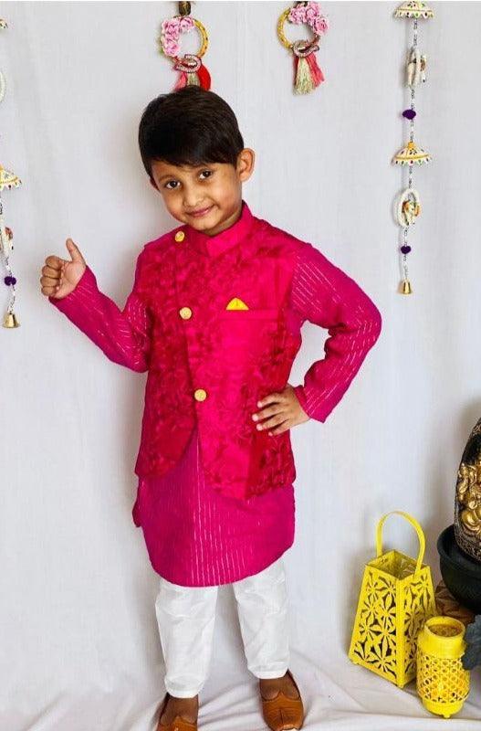 Three Piece Embroidered Jacket Set - Kirti Agarwal