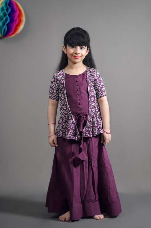 Top With Attached Embroidered Jacket And Lehenga - Kirti Agarwal