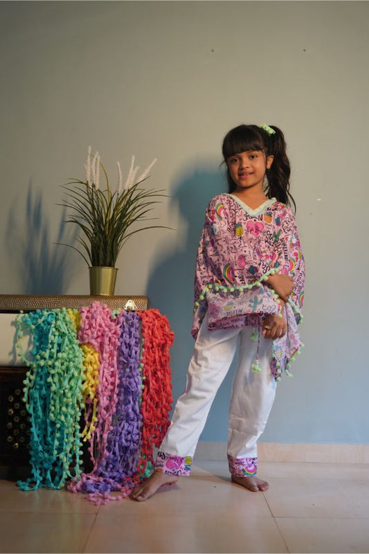Unicorn Print Kaftan with Pants - Kirti Agarwal