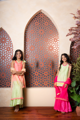 Vibrant Festive Wear Sets Green, Pink and Orange
