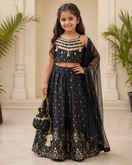 Black Brocade Silk sets for Siblings