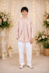 Elegant embroidered jacket sets for boys
