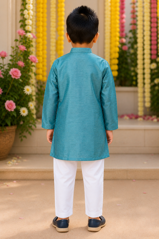 Flower Print Jacket style Kurta and Pajama