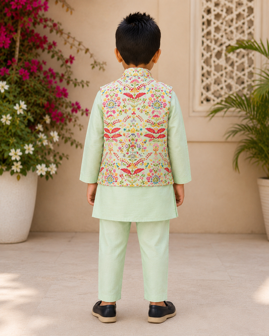 Kurta with stylish embroidered Bandi
