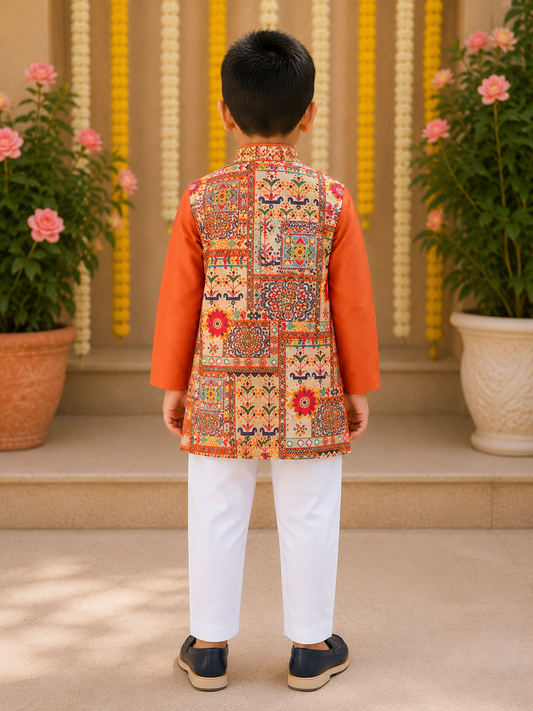 Short Kurta with Jacket and Chudidar