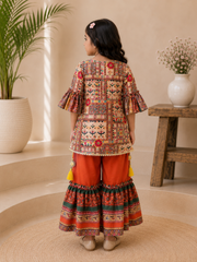 Short Angrakha Kurta with Sharara