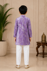 Embroidered Velvet Kurta with chudidar