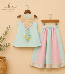Ethnic Sleeveless Kurti With Wide-Leg Palazzo