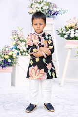 Designer floral kurta set for boys festive ethnic wear