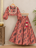 Dusty Rose Floral Lehenga Set