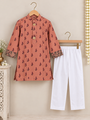 Floral Dusty rose kurta set