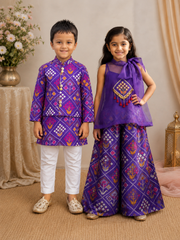 Purple Patola Print Sets for boys and girls