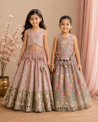 Old Rose Tissue Silk Lehanga Sets