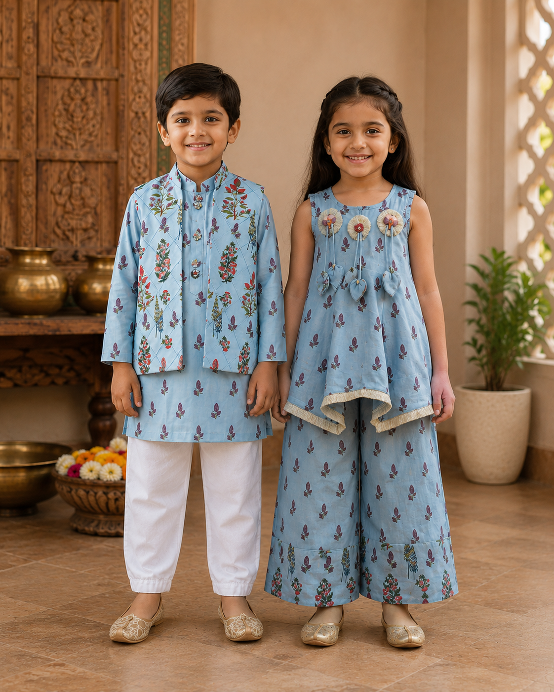 Blue Palazzo and 3 piece sets for boys and girls