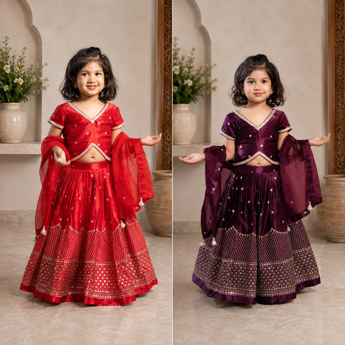 Sequin Embroidered Lahenga Sets