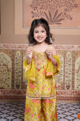 Elegant Green Hand work Silk Kurta Set with Flared Palazzo & Organza Dupatta