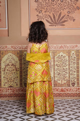 Elegant Green Hand work Silk Kurta Set with Flared Palazzo & Organza Dupatta