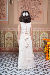 Off-White Hand-Embroidered Top with Palazzo.