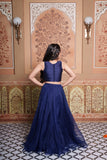 Heavy Handwork Embroidered Crop Top with Pure Organza Silk Lehenga