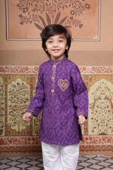 Purple Chanderi Silk Kurta Set