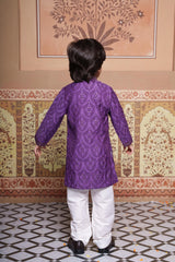 Purple Chanderi Silk Kurta Set