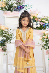 Kids festive kurti with colour block palazzo outfit by Kirti Agarwal