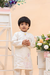 Ivory Embroidered Elephant Kurta Set