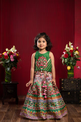 Elegant Lace Detailed Top & Printed Lehenga Set for Girls | Festive Ethnic Wear | Kirti Agarwal