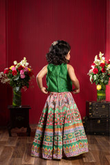 Elegant Lace Detailed Top & Printed Lehenga Set for Girls | Festive Ethnic Wear | Kirti Agarwal