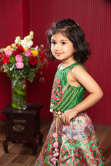 Elegant Lace Detailed Top & Printed Lehenga Set for Girls | Festive Ethnic Wear | Kirti Agarwal