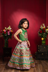 Elegant Lace Detailed Top & Printed Lehenga Set for Girls | Festive Ethnic Wear | Kirti Agarwal