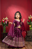 designer wine color girls lehenga outfit for wedding and festive wear