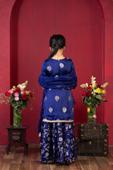 kids lace kurti with floral palazzo and dupatta ethnic outfit